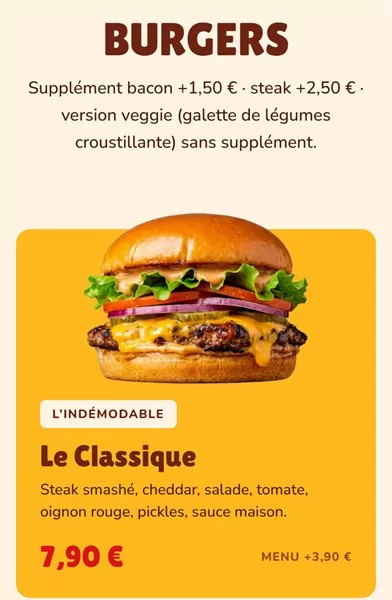 Page La carte du site Bouchée Double sur mobile